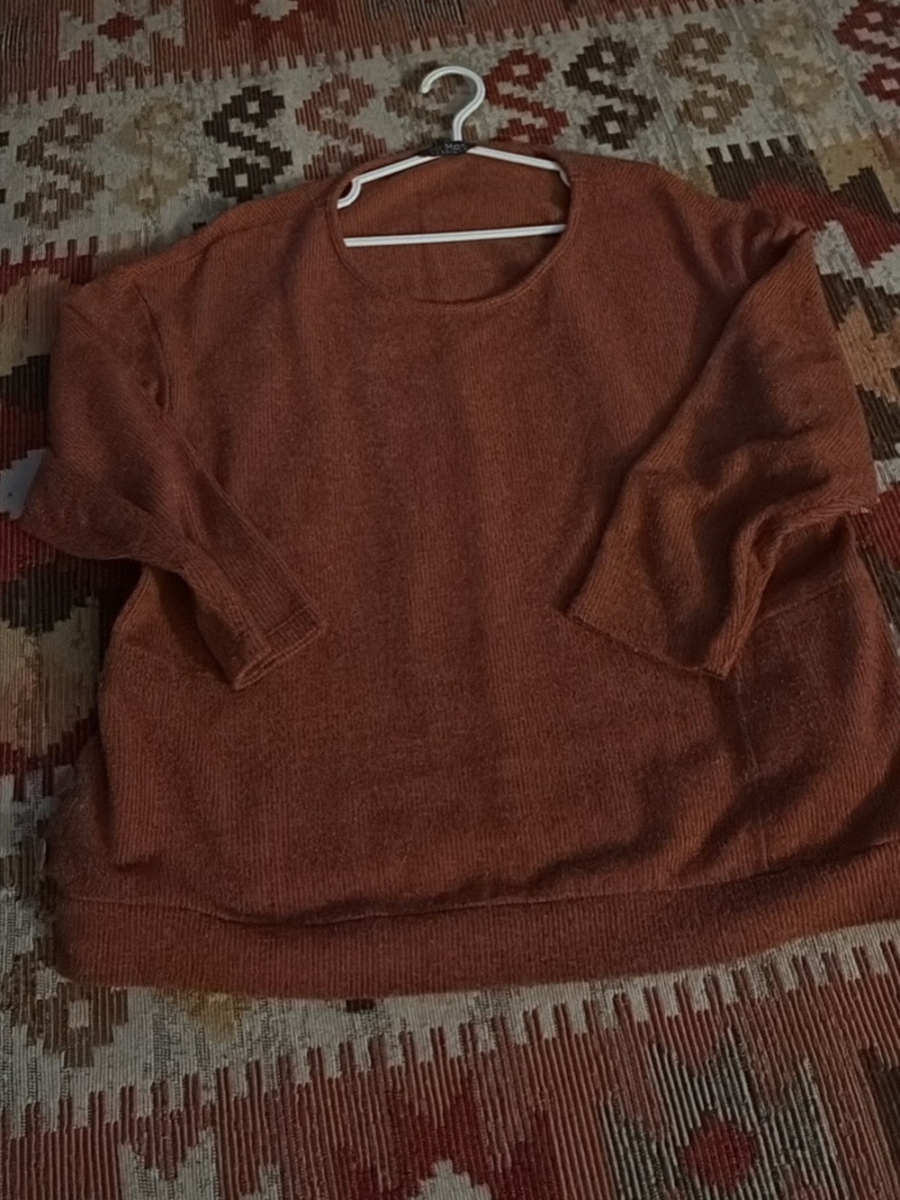 Cozy Women's Rust Knit Pullover Sweater